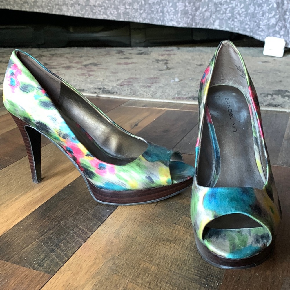 Open toe heel 6.5 peacock color